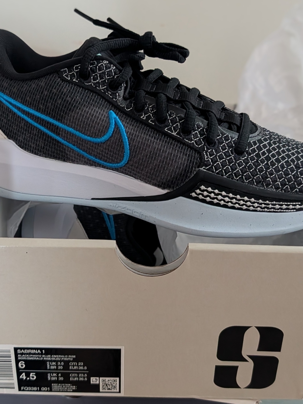 Nike Sabrina 1 Athletic Sneakers in Black and Blue